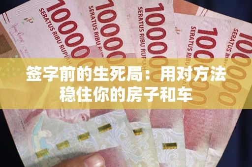 北京签字前的生死局：用对方法稳住你的房子和车