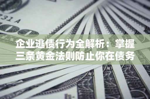 北京企业逃债行为全解析：掌握三条黄金法则防止你在债务乱局中“踩雷”